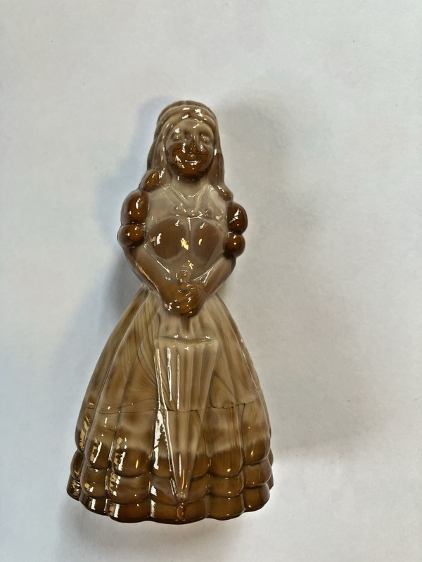 BOYD SOUTHERN BELLE WITH UMBERELLA BROWN SLAG GLASS
