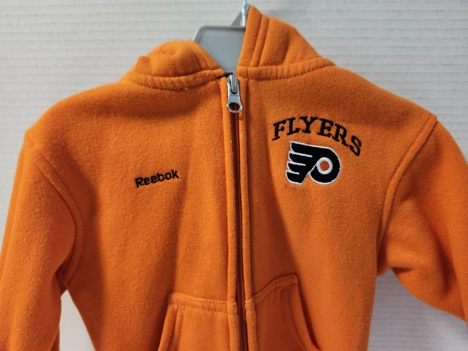 Philadelphia Flyers Reebok Orange Full Zip Hoodie Sweatshirt Size 12 Months - Image 2 of 4