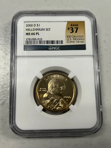 2000-D MS66 PL Millennium Set Sacagawea $1 NGC Special Label