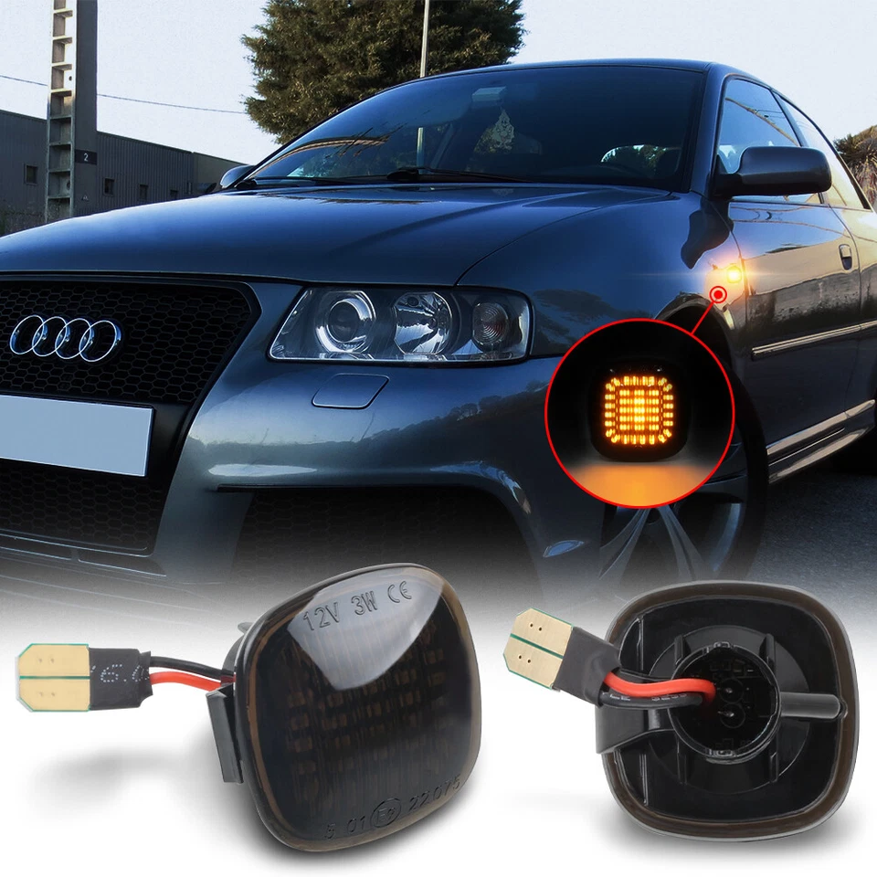 For Audi A3 8L 94-01 A4 8D Dynamic LED Side Marker Blinker Signal Light Lamp SET Foto 2 de 4