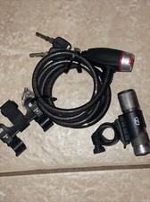 60 Locking Cable W/ Flash Light And Mounting Bracket 2 Keys Zefal.