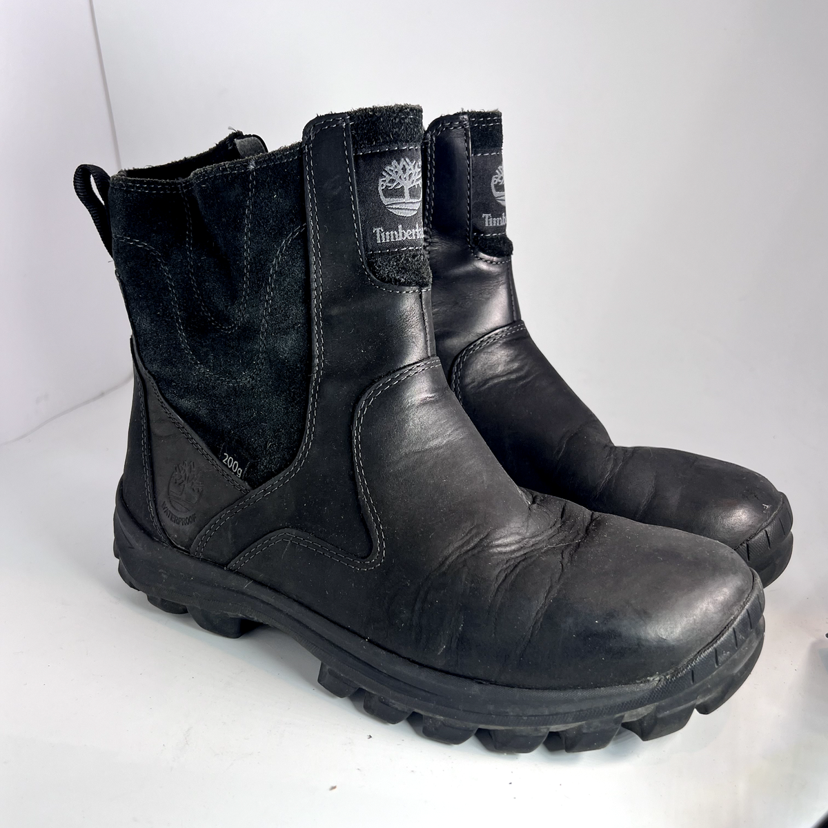 TIMBERLAND 200 GRAM PRIMALOFT LEATHER NUBUCK BOOTS BLACK 