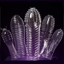 Reusable Textured Condom Ejaculation Delay Penis Sleeve For Male-Ribbed-Condoms