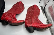 Vintage Tony Lama Red Snake Skin Boots 62001 DEFECT DIFFERENT SIZES Size 7.5 9