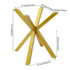 Gold Table Leg Table Base Metal Coffee Table Leg w/4 Suction Cups Floor Standing