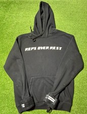 Reps Over Rest Gym Weightlifters Sweatshirt Black Men's Size Large Wristwraps