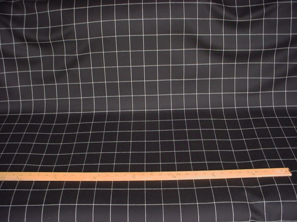 Tela de tapicería para cortinas Clifton Tattersal Jet 3-3/8 años Ralph Lauren LFY62100F Foto 2 de 4