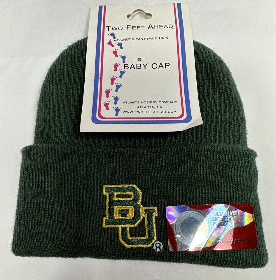 Two Feet Ahead Baylor Bears University Newborn Baby Cap Beanie & Booties Lot - Изображение 3 из 4