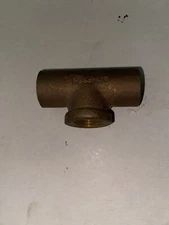 1 Pc  3/4” c X 3/4”c X 1/2” Female Ips Copper Tee  New Old Stock