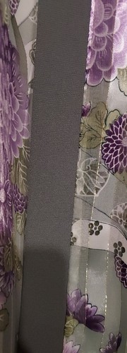 R & M RICHARDS 10P Sheer Green / Purple Floral 3/4 Sleeve Open Blazer - Picture 4 of 6