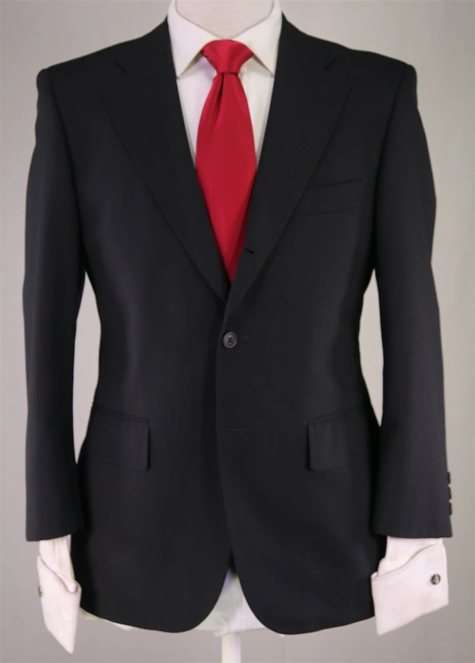 J. Press Suit Japan Black Textured Check 2-Btn Luxury Wool Suit 36S - Image 2 of 4