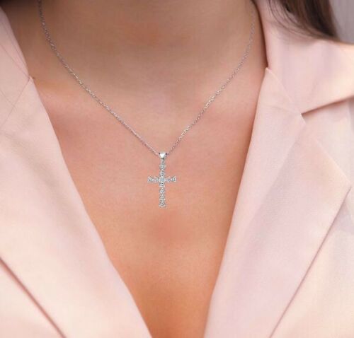 Infinity Cross Pendant Necklace Silver Women Jewelry Fashion 925 Silver - 第 10/20 張圖片