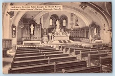 Montreal Canada Postcard Interior Saint Joseph's Shrine Church Chapel Altar 1910
