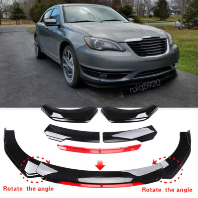 For Chrysler 200 300 Black+Red Car Front Bumper Lip Splitter Spoiler Body Kit
