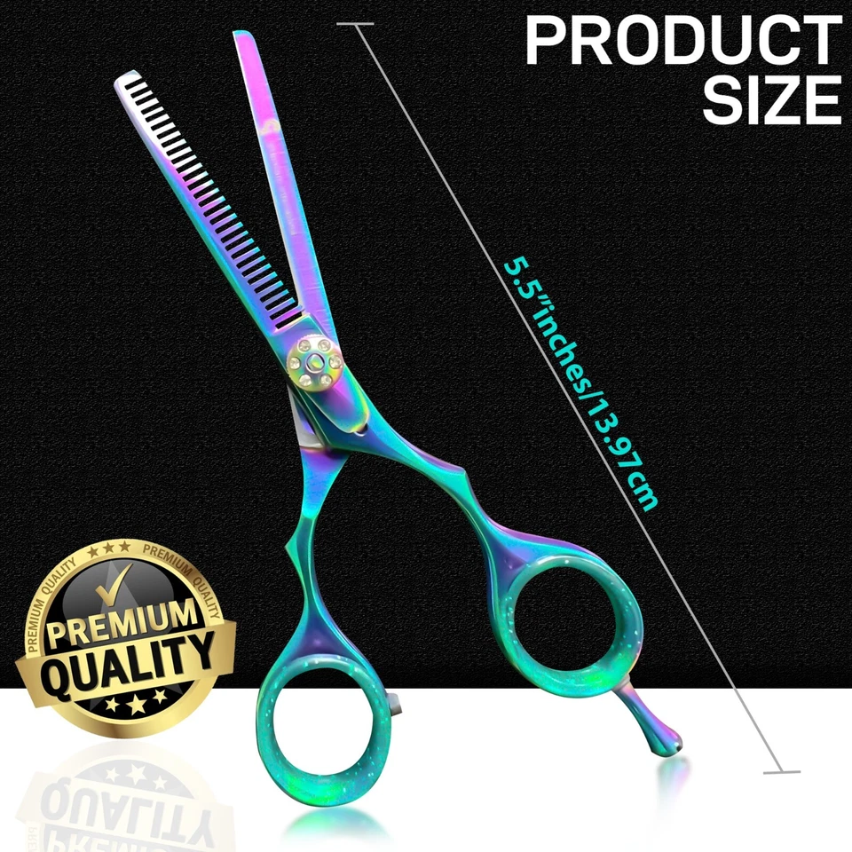 Hairdressing Barber Salon Scissors 5.5''Hair Thinning Multi Color Scissors Sharp - Image 2 of 4