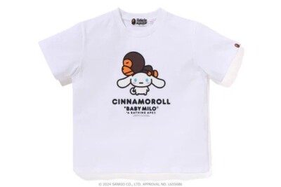 41742 bape for womens baby milo x cinnamoroll mini white tee