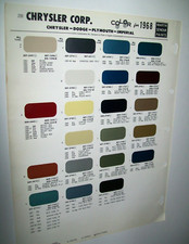 1968 Chrysler Plymouth Dodge Imperial Charger Road Runner auto paint chips set