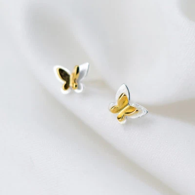 Kleine Ohrstecker Schmetterling Sterling Silber 925 Damen Mädchen Ohrringe - Bild 1 von 4