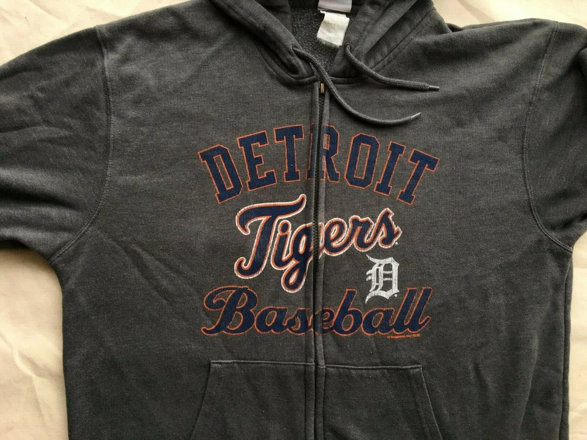 Vintage Detroit Tigers Baseball Charcoal Grey Zipped Hoodie Genuine  Merchandise | eBay