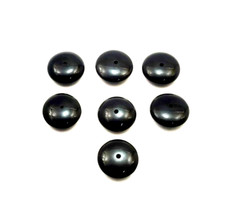 Natural Black Onyx Round Cabochon Drilled Loose Gemstone 14 MM Beads 7 Pcs 47 CT