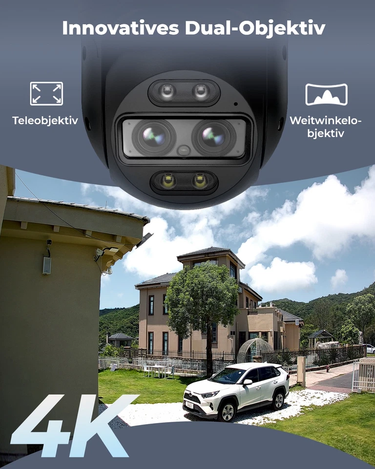 Reolink 8MP Überwachungskamera Aussen 6X Hybrid-Zoom Dual-Objektiv Trackmix WiFi - Bild 2 von 4