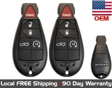 2x New Factory OEM Genuine Key Fob For Dodge Chrysler with Uncut Key.