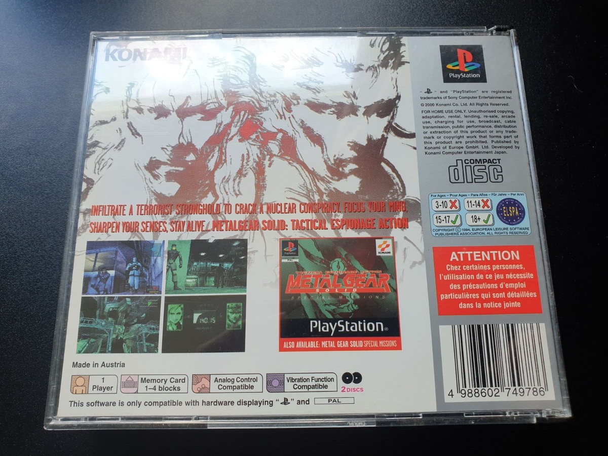 Metal Gear Solid Platinum (Sony PlayStation 1, 2000) for sale