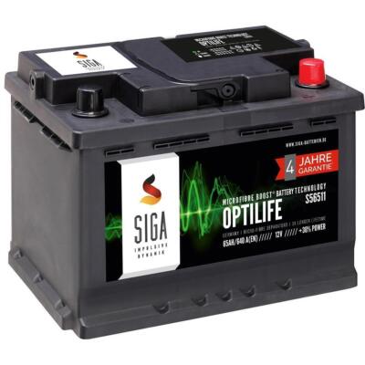 SIGA OPTILIFE Autobatterie 12V 65Ah statt 60Ah 61Ah 62Ah 64Ah *4 JAHRE GARANTIE*