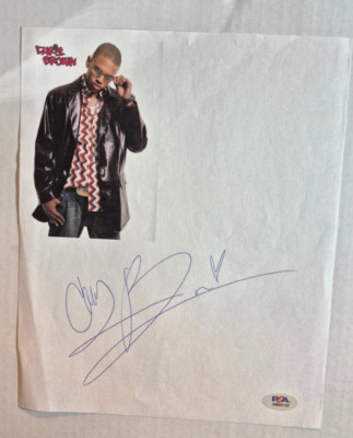 CHRIS BROWN RARE SIGNED AUTOGRAPHED 8X10 PAPER WITH PHOTO RARE