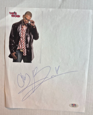 CHRIS BROWN RARE SIGNED AUTOGRAPHED 8X10 PAPER WITH PHOTO RARE