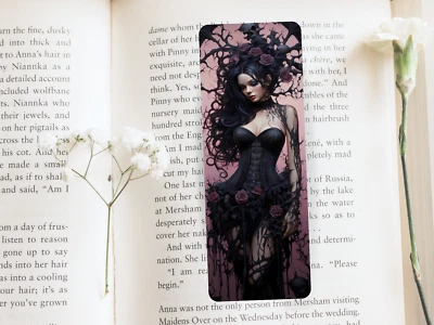 Goth Witch printed bookmark, Page Saver, Book Lover Gift, journal, Bookish