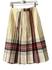 Pea Pod Skirt Women's Plaid Size 11 Wool Blend Career Office Musical Vintage