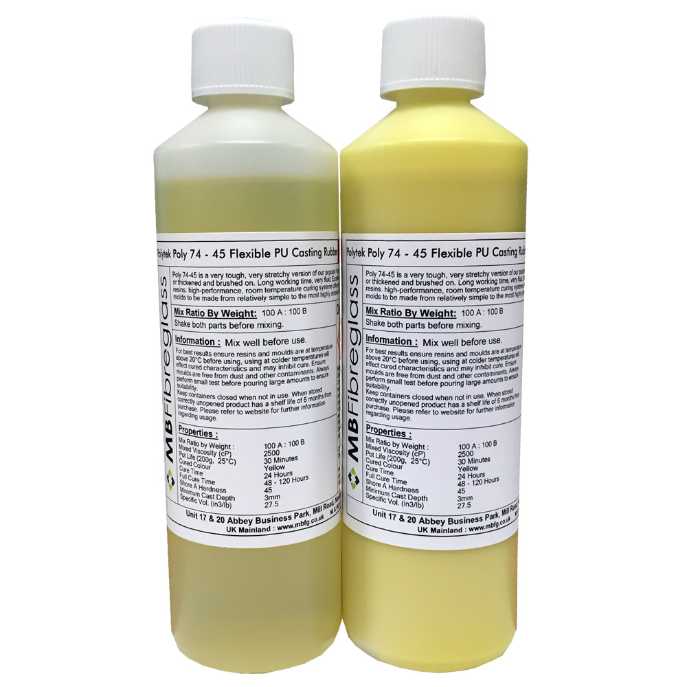 Polytek Poly 74-45 Flexible Concrete Moulding Rubber Shore A45 - 1kg