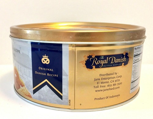 EMPTY Tin Royal Danish Butter Cookies Festive Container Box 16 oz Round - Picture 4 of 7