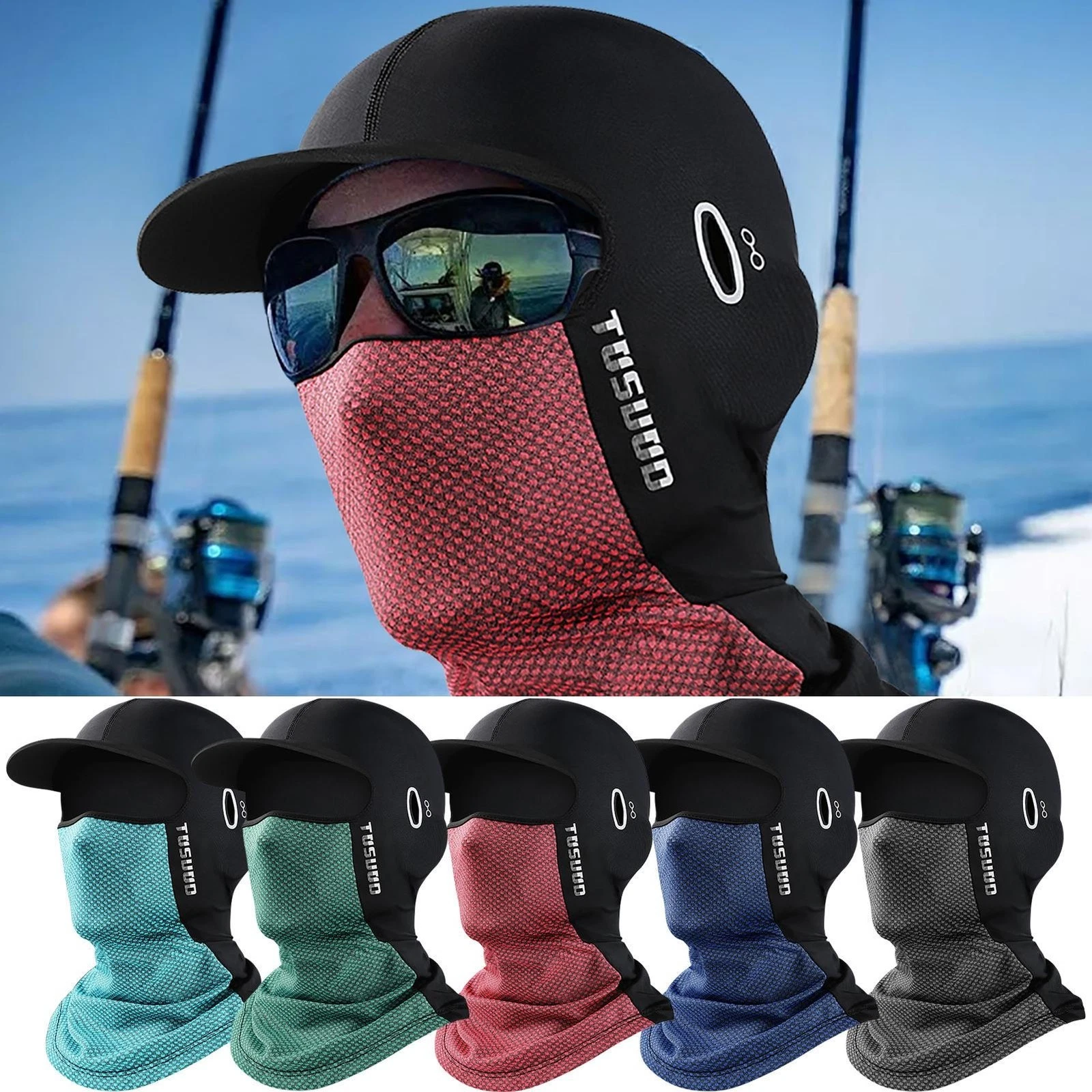 Summer Balaclava Hood Open Face Mask Neck Tube UV Protection Face Cover Headwear