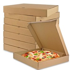 8PCS 16x16 2 Inch Pizza Boxes Kraft Corrugated Pizza Boxes Disposable Persona...