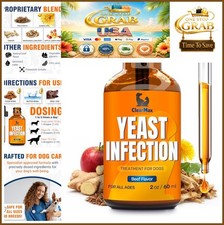 Yeast Infection Treatment for Dogs Liquid Drops Itchy Ears Skin Redness Beef