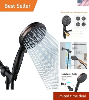 Oil Rubbed Bronze Shower Head with 5 Modes & Flexible Handheld Design
