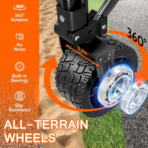Collapsible Wagon with Big Wheels Beach Wagons Carts Foldable with All-Terrai... - Picture 2 of 7