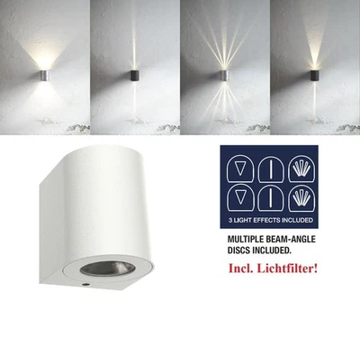 Designer LED Außenwandleuchte Canto Nordlux 2x6W 3000K Wandleuchte Leuchte weiß - Bild 1 von 4