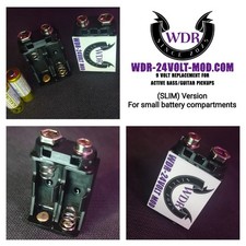 WDR-24Volt-Mod (SLIM) For Active Guitar/Bass Pickups (Batteries Included)