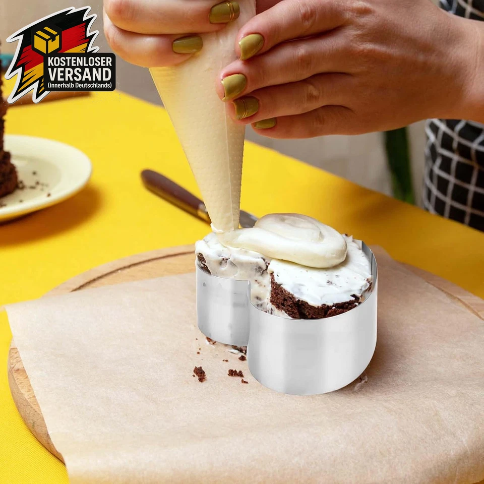 3 Stück Herzbackform,10/15 /20 Cm Backform Herz Set,Tortenring Kuchenform Edelst - Bild 3 von 4