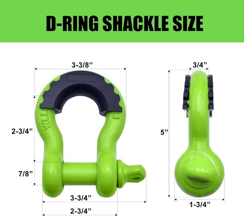 Off Road Snatch Strap Recovery Kit 10T Snatch Block Pulley 3"x8' Tree Saver - Foto 3 di 12