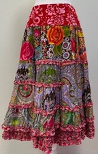 Oilily Patchwork Boho Skirt Limited Edition Size 38 M Floral Paisley Maxi 90s/00