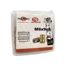 Hapric M6x9x9 M6 70 Pc Metal Threaded Heat Set Screw Inserts for 3D Printing