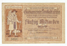 GERMANY BANKNOTE 50 BILLION MARK NEUSTADT 1923