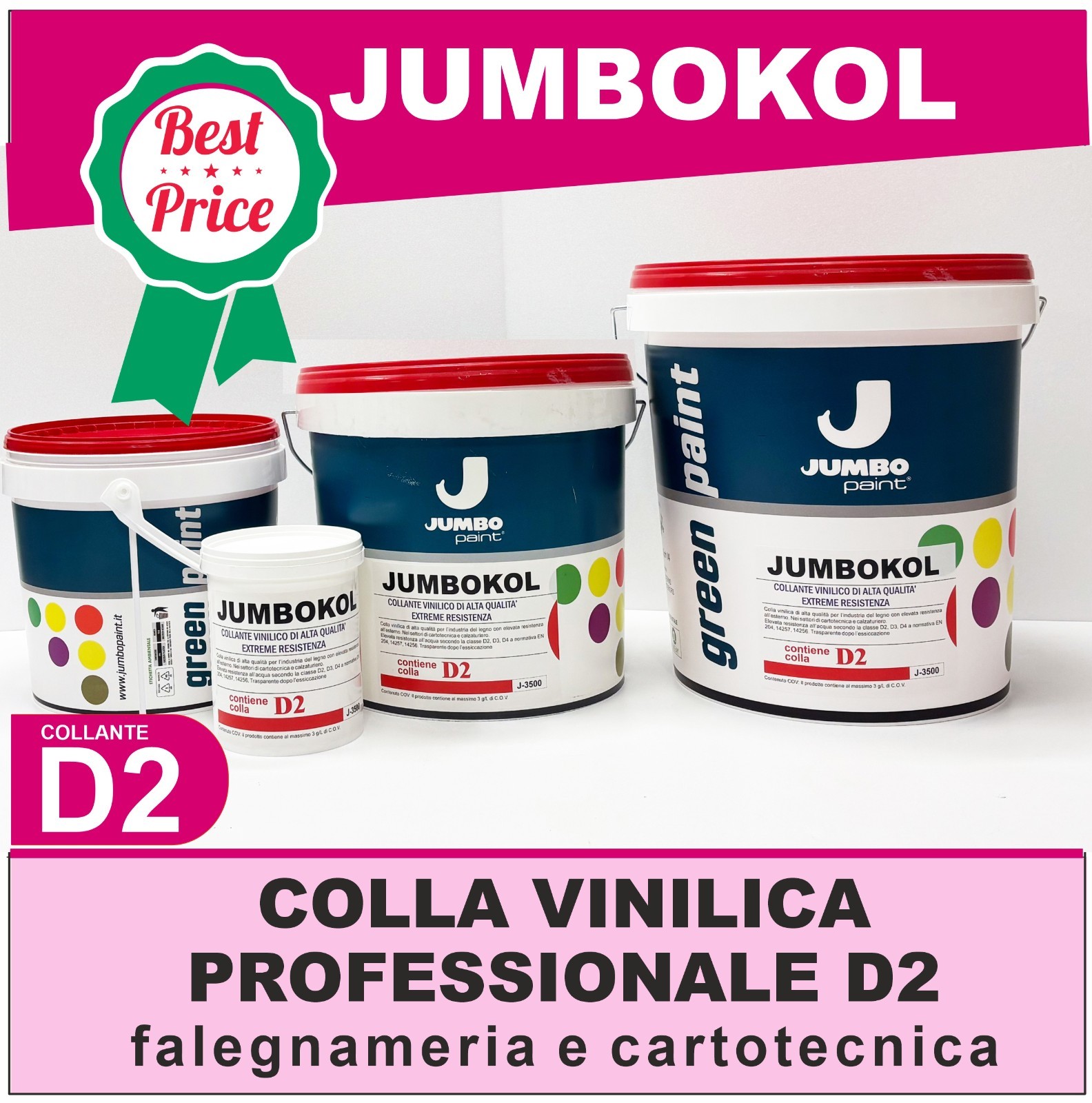 Colla per Legno JUMBOKOL D2 5 Kg | Perfetta per DIY e Restauro