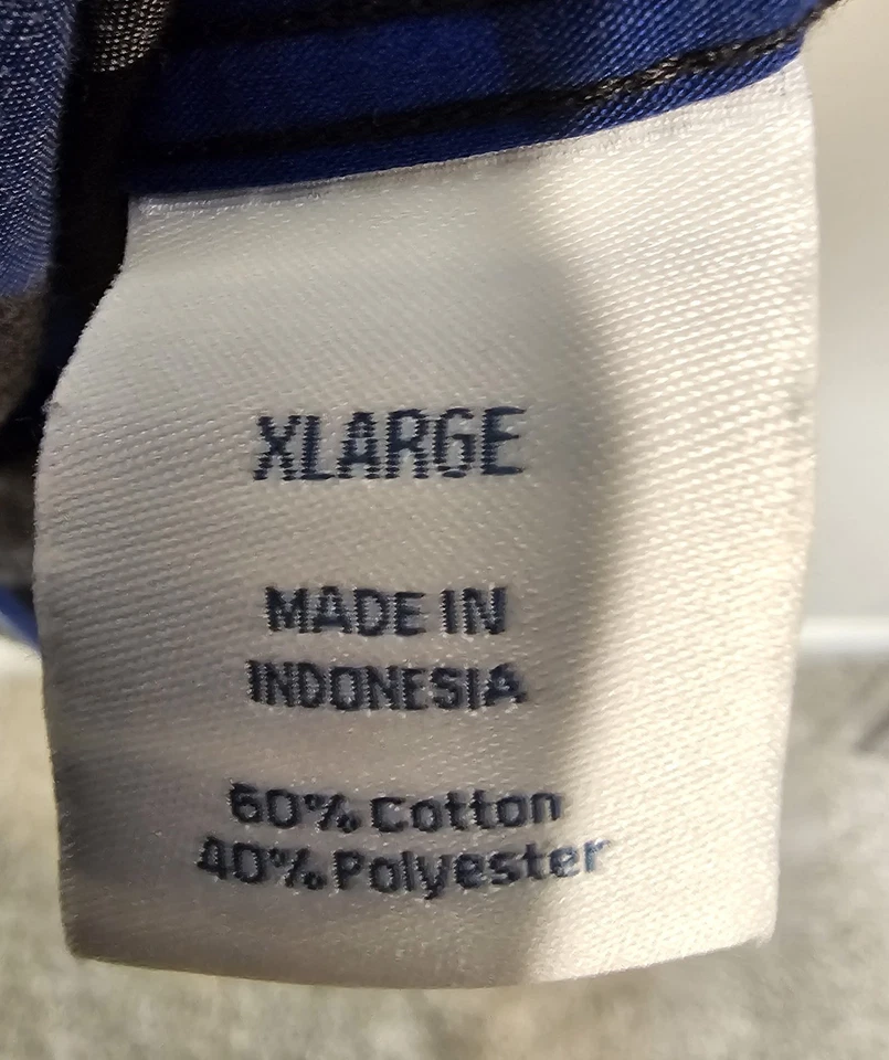 Camisa para niños URBAN PIPELINE azul a cuadros con botones TALLA XL grande manga corta Foto 4 de 4