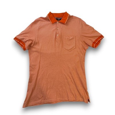 Fusalp Mens Clement Z2109 Orange White Striped Cotton Polo Shirt Size M Portugal