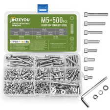Nuts and Bolts Washers Hex Socket Head Cap Screws Set Stainless  Steel M5 500Pcs